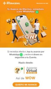 Avances en efectivo ya los pueden solicitar mediante WhatsApp